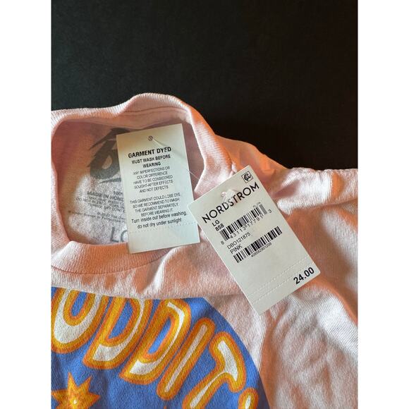 NWT Nordstrom David Bowie Space Oddity Pink Baby Tee - Picture 5 of 5